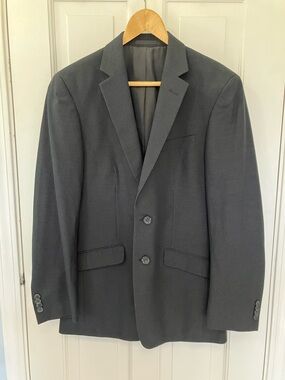 Kenneth Cole Reaction black Pinstripe Two-Button Blazer sport coat size 38R